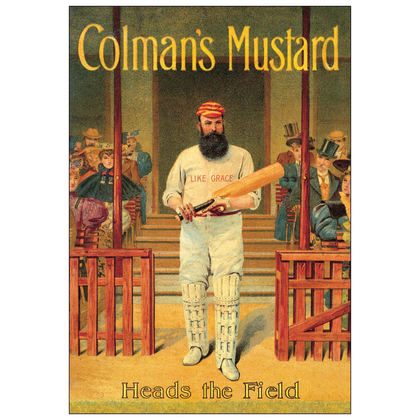 Colman's Mustard Like Grace Silver and Enamel Cigarette Case - W.G. Grace